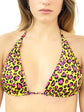 Top Triangolo - Leopard giallo e fucsia