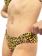 Monokini Fascia - Leopard giallo e fucsia