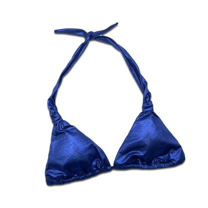 Top Triangolo - Lurex blu oceano