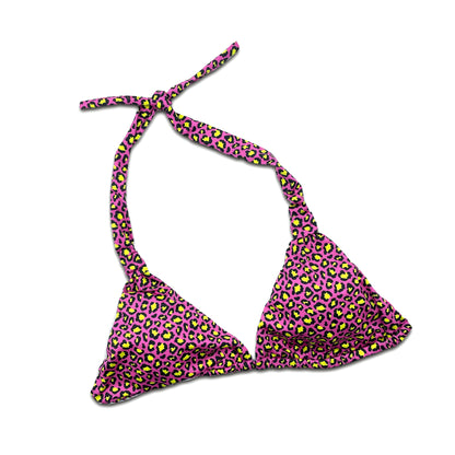 Top Triangolo - Leopard fucsia e giallo