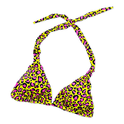 Top Triangolo - Leopard giallo e fucsia