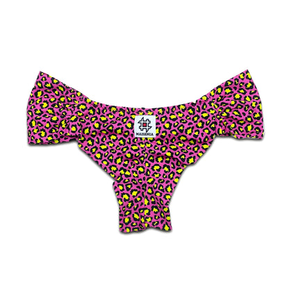 Monokini Fascia - Leopard fucsia e giallo