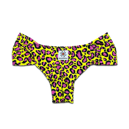 Monokini Fascia - Leopard giallo e fucsia