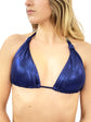 Top Triangolo - Lurex blu oceano