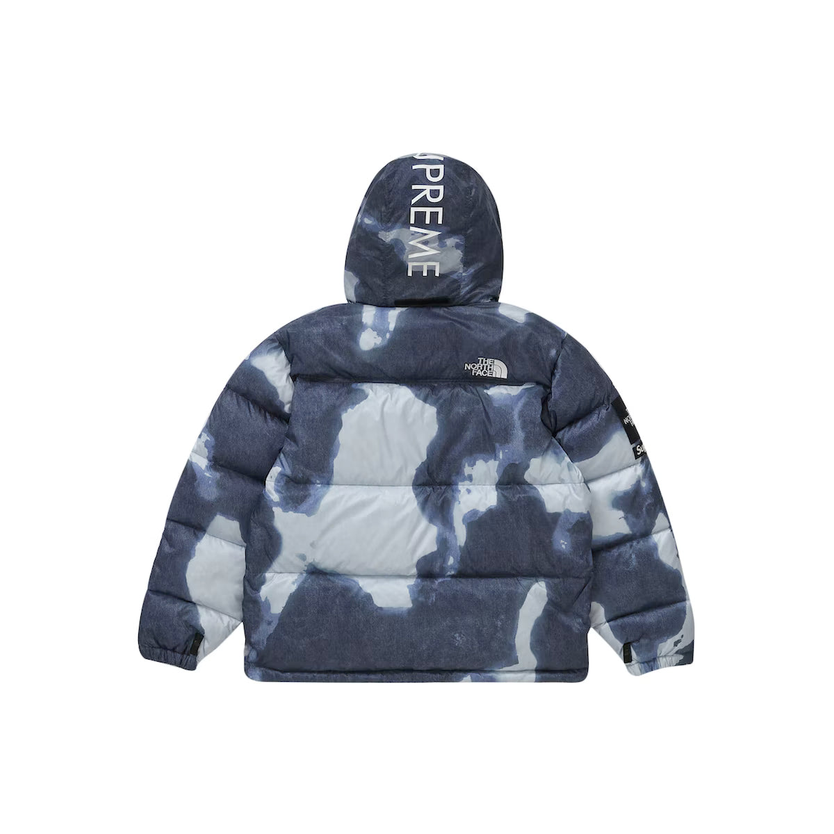 Supreme The North Face Bleached Denim Print Nuptse Jacket Indigo Maisenza